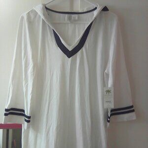 Womens Hoodie tunic blouse size large Palm Island, NEW with tags